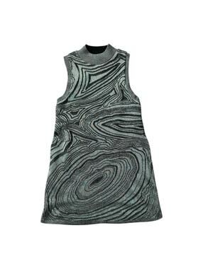 Anthropologie Metallic Sleeveless Mock Neck Dress